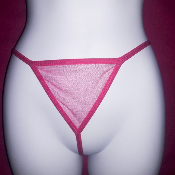 Sheer Pink Mesh Lace Handkerchief Babydoll Set O/S - Picture 6 of 7